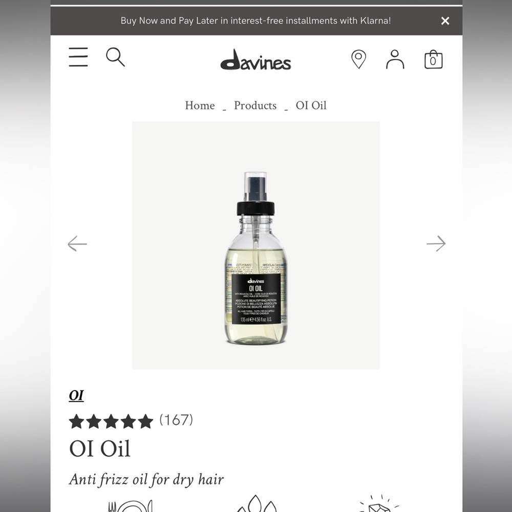 Davines 135 ml Oi oil